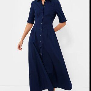 Staud Dress Womens 8 Joan Maxi Navy Blue Minimalist Quiet Luxury Classic Chic